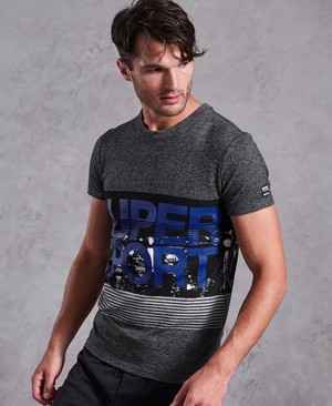 Superdry City Project Speed Férfi Pólók Sötét Szürke | PHWJZ3690